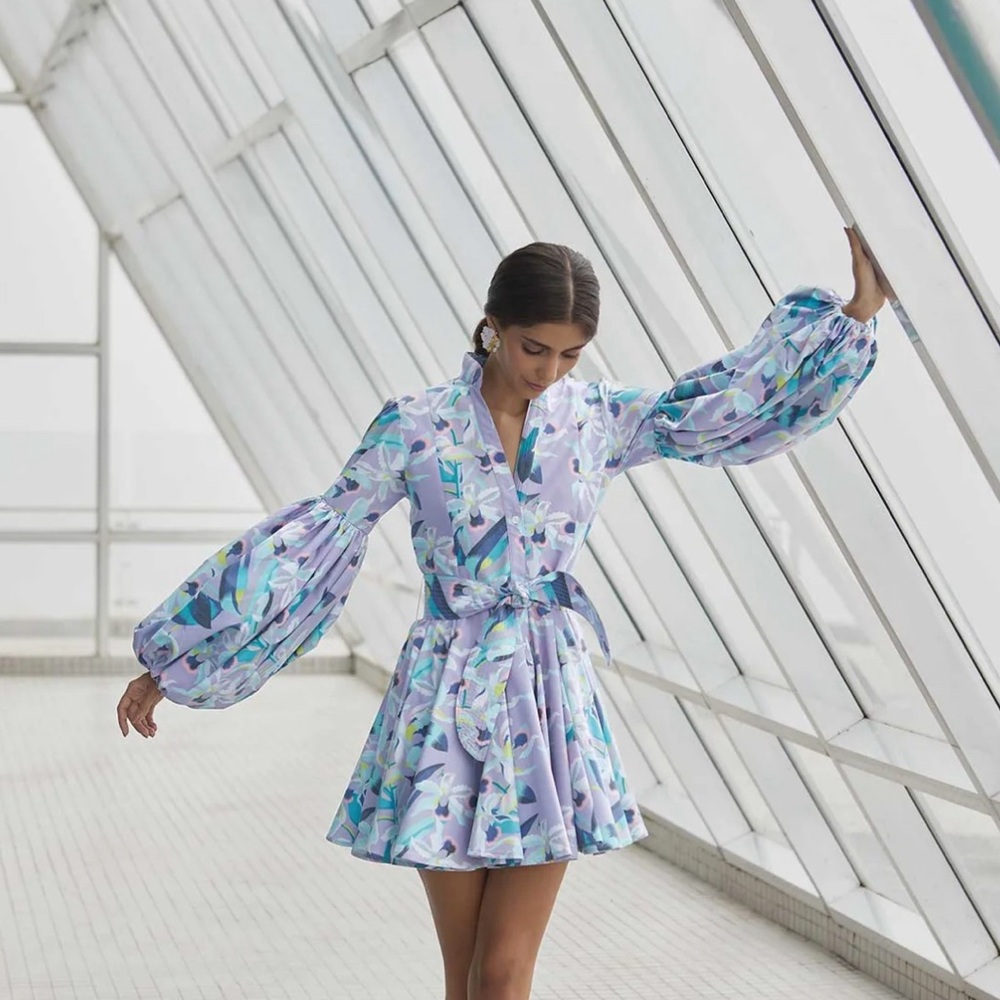 No Pise La Grama CARTA Y LETRA DRESS IN ORQUIDEA LAVENDER PRINT
